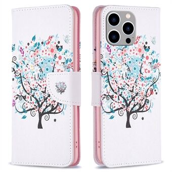 BF Pattern Printing Leather Series-1 for iPhone 14 Pro Max 6,7 tommers PU- Stand Anti-slipp telefondeksel Folio Flip Wallet Støtsikkert etui