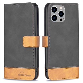 BINFEN COLOR BF Lærveske Series-7 for iPhone 14 Pro Max 6,7 tommer, Style 11 PU-skinn Matt Telefondeksel Farge Skjøteveske Stand Fallsikkert etui