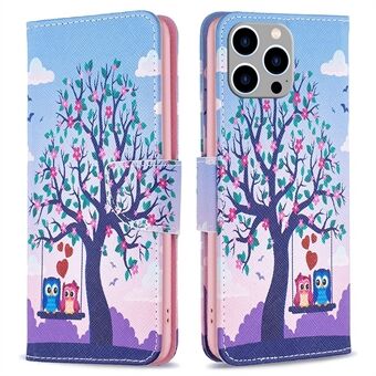 BF Pattern Printing Leather Series-2 for iPhone 14 Pro Max 6,7 tommers lommebok telefonveske PU skinn magnetisk lås Stand deksel