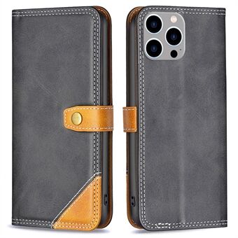 BINFEN COLOR BF Leather Series-8 for iPhone 14 Pro Max 6,7 tommer Anti-fall Støtsikkert telefondeksel 12 stil doble sømlinjer Skjøteskinn Telefonveske Kortholder Stand