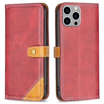 BINFEN COLOR BF Leather Series-8 for iPhone 14 Pro Max 6,7 tommer Anti-fall Støtsikkert telefondeksel 12 stil doble sømlinjer Skjøteskinn Telefonveske Kortholder Stand