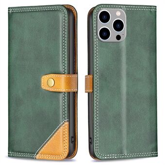 BINFEN COLOR BF Leather Series-8 for iPhone 14 Pro Max 6,7 tommer Anti-fall Støtsikkert telefondeksel 12 stil doble sømlinjer Skjøteskinn Telefonveske Kortholder Stand