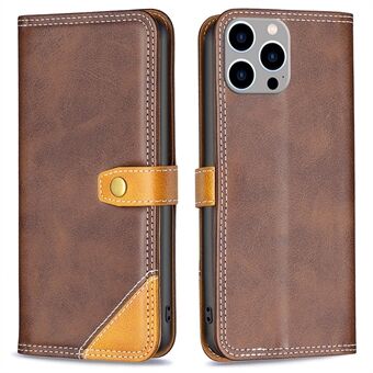 BINFEN COLOR BF Leather Series-8 for iPhone 14 Pro Max 6,7 tommer Anti-fall Støtsikkert telefondeksel 12 stil doble sømlinjer Skjøteskinn Telefonveske Kortholder Stand