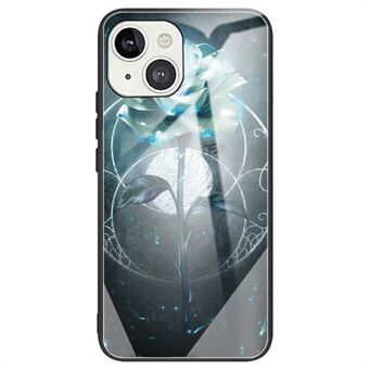 For iPhone 14 Pro Max 6,7 tommer TPU + telefonveske i herdet glass Mønsterutskrift Anti-dråpebeskyttelsesdeksel