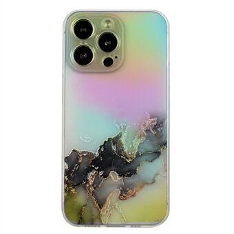 For iPhone 14 Pro Max 6,7 tommers fargerik laserpreget marmormønster telefondeksel Myk TPU-beskyttelsesveske