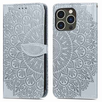 For iPhone 14 Pro Max 6,7 tommers påtrykte Dream Wings Series PU-skinndeksel Stand Funksjon Flip-veske med stropp