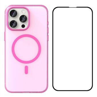 WANLONFENG LK1-serien for iPhone 14 Pro Max Magnetisk Etui Matt TPU+PC Telefondeksel med Skjermfilm