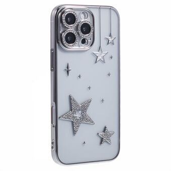 For iPhone 14 Pro Max Deksel 3D Bling Stjerner Elektroplettering TPU Gjennomsiktig Telefondeksel