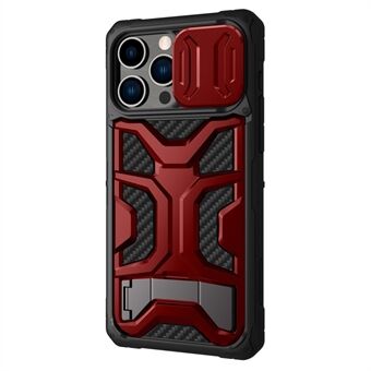 NILLKIN for iPhone 14 Pro Max Adventurer Pro Anti-slipp telefonveske Kickstand Honeycomb Twill Slide Kameradeksel TPU+PC-telefondeksel