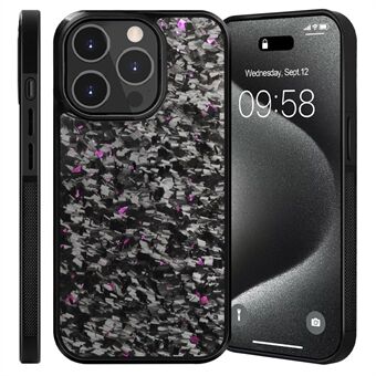 For iPhone 14 Pro Max Magnetisk Etui Smidd Tekstur Aramid Fiber+TPU Skli Sikker Telefondeksel