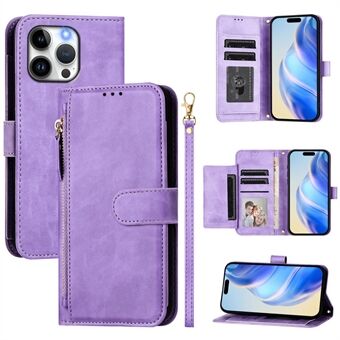 For iPhone 14 Pro Max Etui med Glidelåslomme Flere Kortspor Lær Deksel