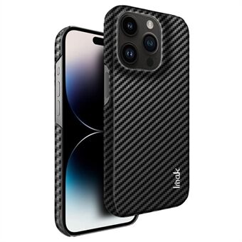 IMAK Ruiyi-serien for iPhone 14 Pro Max Karbonfibertekstur PU-skinnbelagt PC-veske Kollisjonsbestandig bakdeksel