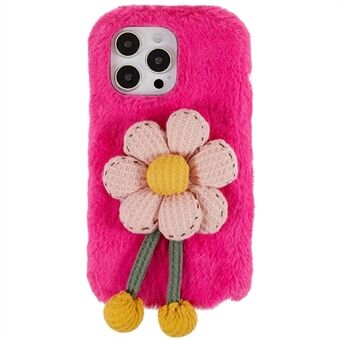 Winter Furry Phone Case for iPhone 14 Pro Max Anti-drop deksel Beskyttende skall med 3D plysjdukke