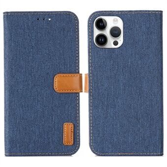 Full beskyttelse telefonveske for iPhone 14 Pro Max, Oxford Cloth Texture Anti- Scratch Mobiltelefon Flip Wallet Cover med sammenleggbart Stand