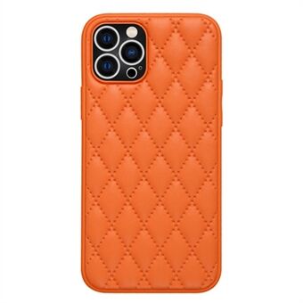 Bakdeksel for iPhone 14 Pro Max, støtsikker Rhombus Texture PU Leather+TPU Anti- Scratch telefondeksel