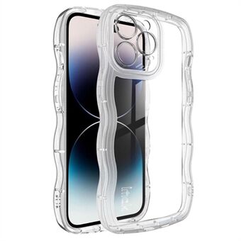 IMAK UX-8 Series Mykt TPU-telefondeksel for iPhone 14 Pro Max Bølget form Støtsikkert deksel Gjennomsiktig anti-fall beskyttelsesdeksel