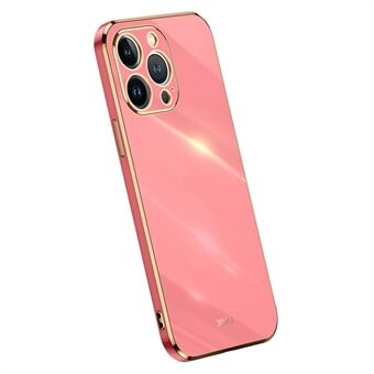 XINLI For iPhone 14 Pro Max Anti-fall telefonveske galvanisering Golden Edge Presis TPU-telefondeksel for objektivutskjæring