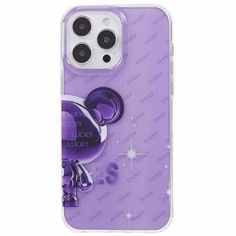 DIER COLOR Half Bear Series Beskyttelsesveske for iPhone 14 Pro Max, PC + TPU-mønster trykt telefondeksel