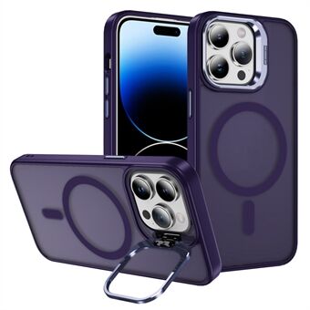 For iPhone 14 Pro Max Etui Hud-berørings PC+TPU+Metall Telefondeksel Kompatibel med MagSafe