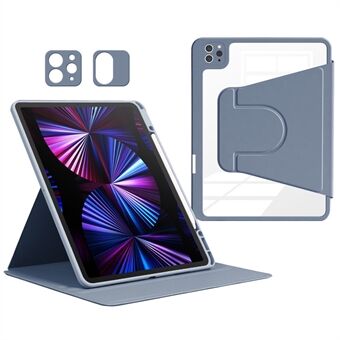 For iPad Pro 12.9 (2022) / (2021) / (2020) / (2018) Etui PU-skinn + Akryl + TPU Nettbrettdeksel med Linsebeskyttelse