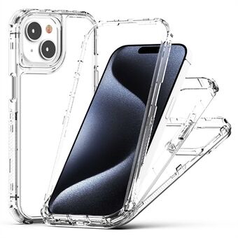 For iPhone 15 Klar Deksel Fallbeskyttelse TPU+PC+Akryl Hybrid Telefondeksel