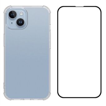 WANLONFENG FS-serien for iPhone 15 TPU-deksel med skjermfilm telefontilbehør