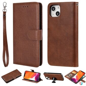 KT Leather Series-3 for iPhone 15 Etui PU-skinn 2 i 1 Lommebok Telefondeksel Magnetisk Avtakbar