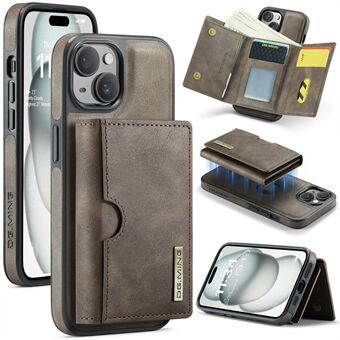 DG.MING M6 Serie For iPhone 15 Etui Magnetisk Lommebok PU+PC+TPU Telefondeksel