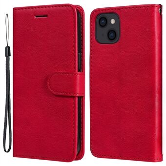 KT Leather Series-2 PU Leather Stand-veske for iPhone 15, ensfarget lommebokdekning for full beskyttelse av telefonen