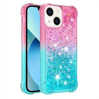 YB Quicksand Serie-3 For iPhone 15 Flytende Glitterdeksel Gradient TPU-telefondeksel