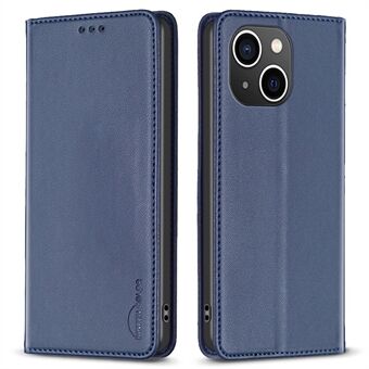 BINFEN COLOR BF18 for iPhone 15 PU lær Kortholder-deksel Flip-stativ Telefonveske.