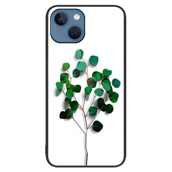 For iPhone 15 herdet glass telefonveske mønsterdesign PC+TPU støtsikker deksel