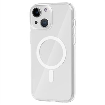 Gjennomsiktig telefonskall for iPhone 15, ripebestandig PC + TPU kompatibel med MagSafe deksel - Transparent