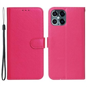 For iPhone 15 Anti-drop Solid Color PU Leather Wallet Cover Foldable Stand Phone Case: 

For iPhone 15 Antiskli PU Lær Lommebok Deksel med Fast Farge og Foldbar Stativ Telefon Etui.