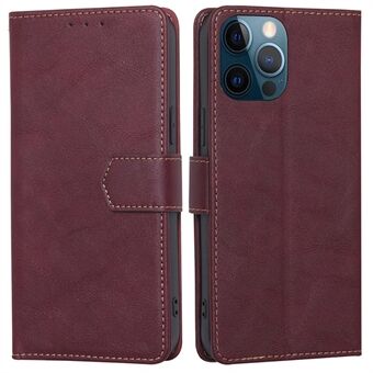 For iPhone 15 Magnetisk Klaff Folio Flip PU Skinn Lommebok Etui Mobiltelefonstativ