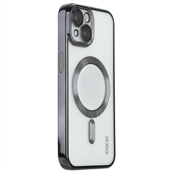 ENKAY HAT PRINCE Elektroplettering TPU Slankt Etui for iPhone 15 Kompatibel med MagSafe Linsebeskyttelse Anti-fall Telefondeksel