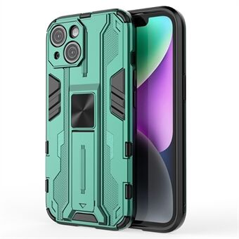 For iPhone 15 Foldable Kickstand mobildeksel PC + TPU støtsikker beskyttelsesetui