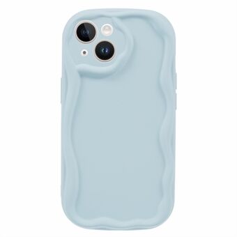 For iPhone 15-deksel i sukkertøyfargede gummierte og ripebestandige TPU-materiale