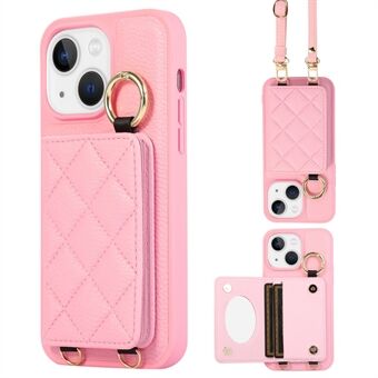 For iPhone 15-deksel PU+TPU Telefondeksel Kortholder Beskyttelsesveske