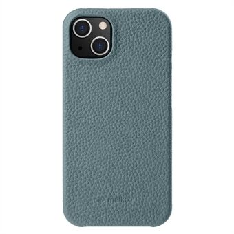 MELKCO for iPhone 15-etui, anti-slip, ekte kuskinn+PC magnetisk telefondeksel.