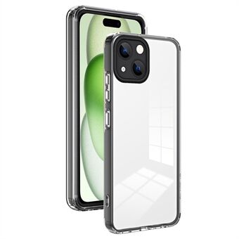 For iPhone 15-dekselet TPU+PC gjennomsiktig bakre linsebeskyttende mobildeksel