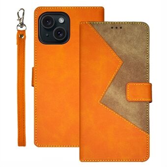 IDEWEI For iPhone 15 Etui med kortholder PU-skinnstøtte Fall-sikkert telefondeksel