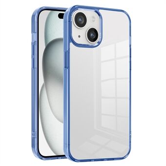 For iPhone 15-deksel, Anti-fall, gjennomsiktig PC+TPU-telefondeksel