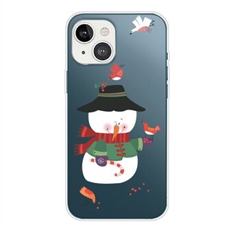 For iPhone 15 tynn etui Xmas mønstertrykk mykt TPU-telefonbeskytter