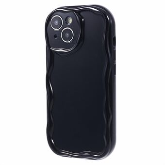 For iPhone 15 Telefon Etui Bølgeskåret Ramme Design TPU-deksel