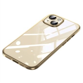 SULADA Titanium Series for iPhone 15 Deksel med Herdet Glass Linsefilm Elektroplatering TPU+PC Telefon Deksel