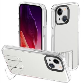 For iPhone 15 deksel støtsikkert TPU+PC støttefot telefondeksel