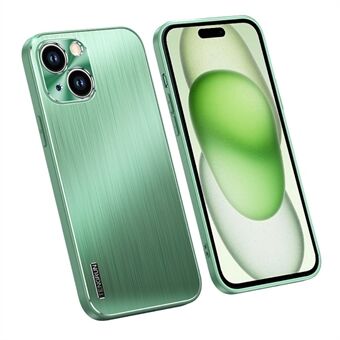 For iPhone 15 Deksel Børstet Anti-Riper TPU + Metallisk Telefonbakdeksel med Biebolledesign