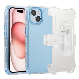 For iPhone 15 Matte Telefondeksel Sklieholster Deksel Belteklips Støtteben