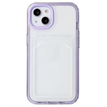 For iPhone 15 deksel med kortlomme TPU + PC anti-fall beskyttelsesdeksel for telefon